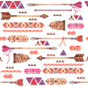 25 Pink Orange Arrow Floral Note Cards - Image 3