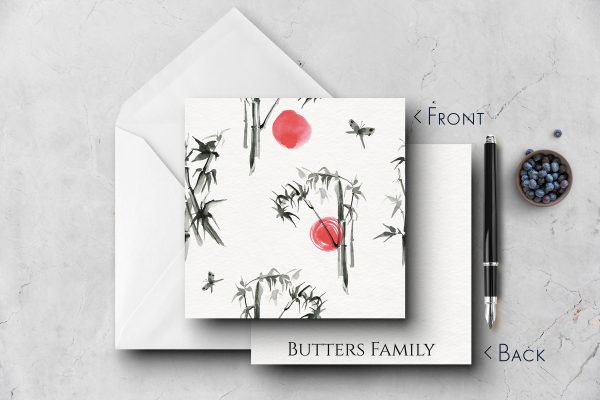 25 Sumi Ink Note Cards Butters