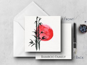 25 Sumi Ink Note Cards Bamboo