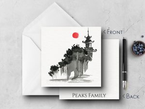 25 Sumi Ink Note Cards Peaks