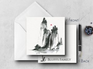 25 Sumi Ink Note Cards Bluffs