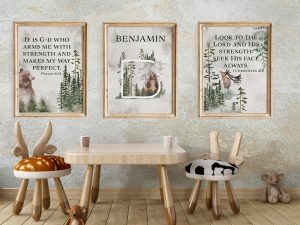 Forest Benjamin Set of 3 Custom Pasuk Wall Art