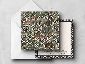 25 Black White Floral Note Cards Namir