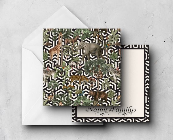 25 Black White Floral Note Cards Namir