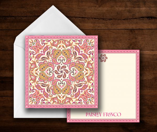 25 Paisley Note Cards Franco