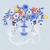 25 Blue Parasol Monkeys Note Cards Blau - Image 3