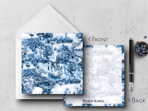 25 Toile Note Cards Eden
