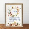 Ashira Floral Bat Mitzvah Custom Pasuk Wall Art - Image 3
