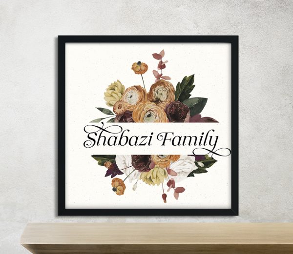 Fall Flowers Family Name Sign