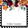 25 Black White Floral Note Cards Esther - Image 3