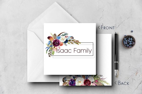 25 Boho Bouquet Note Cards