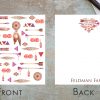 25 Orange Pink Arrow Floral Note Cards - Image 2