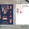 25 Navy Dream Catcher Floral Note Cards - Image 2