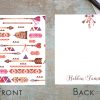 25 Pink Orange Arrow Floral Note Cards - Image 2