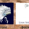 25 Blue Feathered Headdress Note Cards - Image 2