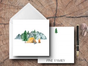 25 Camping Note Cards Pine