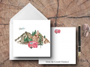 25 Camping Note Cards Van de Camp
