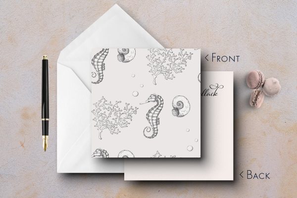 25 Marine Note Cards Ayelet Sea Horse