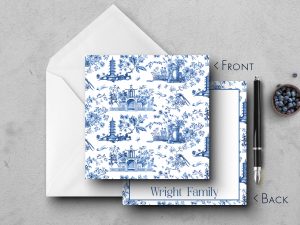 25 Toile Note Cards Wright