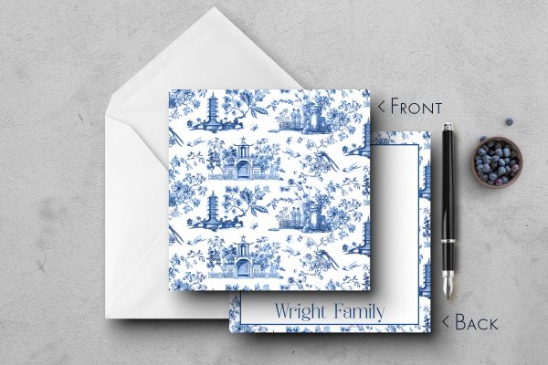 25 Toile Note Cards Wright
