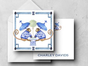 25 Parasol Monkeys Note Cards Charley