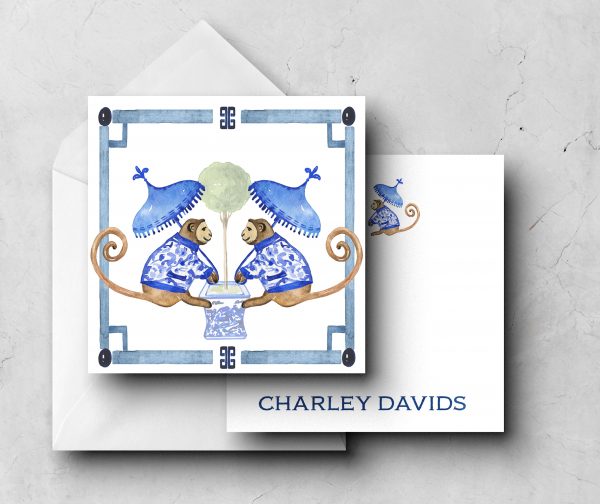25 Parasol Monkeys Note Cards Charley