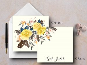 25 Stunning Bouquet Yellow Floral Note Cards Leah