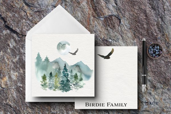 25 Forest Note Cards Birdie