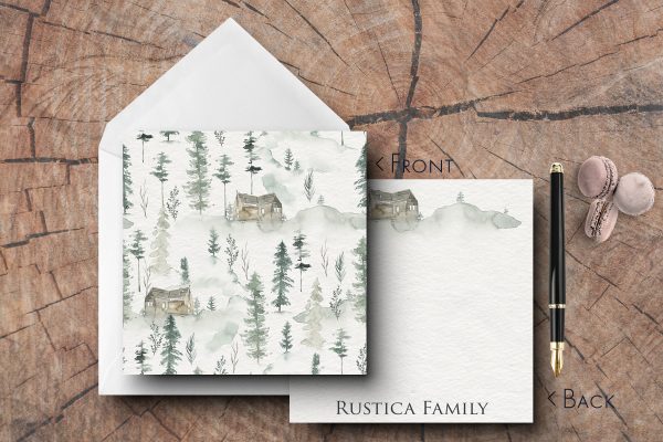 25 Forest Note Cards Rustica