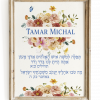 Tamar Michal Floral Bat Mitzvah Custom Pasuk Wall Art - Image 3