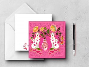 25 Fuchsia Staffordshire Note Cards Inbar