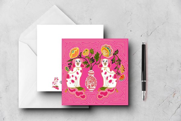 25 Fuchsia Staffordshire Note Cards Inbar