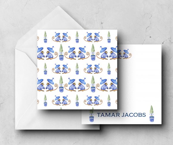 25 Parasol Monkeys Note Cards Tamar