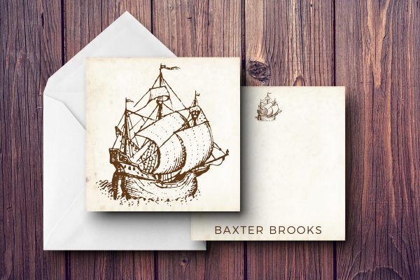 25 Nautical Note Cards Baxter
