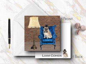 25 Pug Dog Note Cards Liam