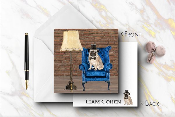 25 Pug Dog Note Cards Liam