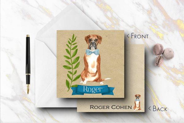 25 Boxer Dog Note Cards Roger