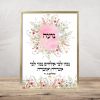 Noa Wildflowers Bat Mitzvah Custom Pasuk Wall Art - Image 2