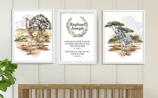 Wild Africa Set of 3 Custom Pasuk Wall Art Raphael Joseph