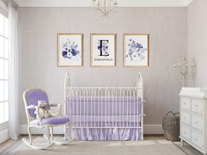 Stunning Purple Flora Set of 3 Custom Pasuk Wall Art