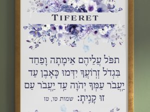 Tiferet Purple Flowers Bat Mitzvah Custom Pasuk Wall Art