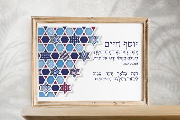 Mizrachi Series Yosef Chaim Bar Mitzvah Custom Pasuk Wall Art